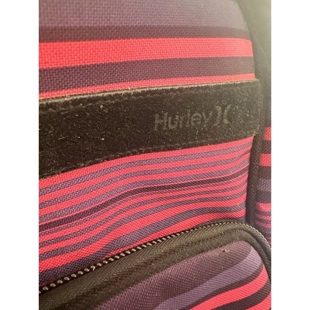 Hurley Copy Backpack Pink Striped Exclusive Compartment Laptop Casual Bag